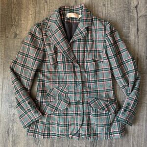 Pendleton Vintage Women’s Tartan Plaid Blazer Sport Coat- Size 12 1960’s